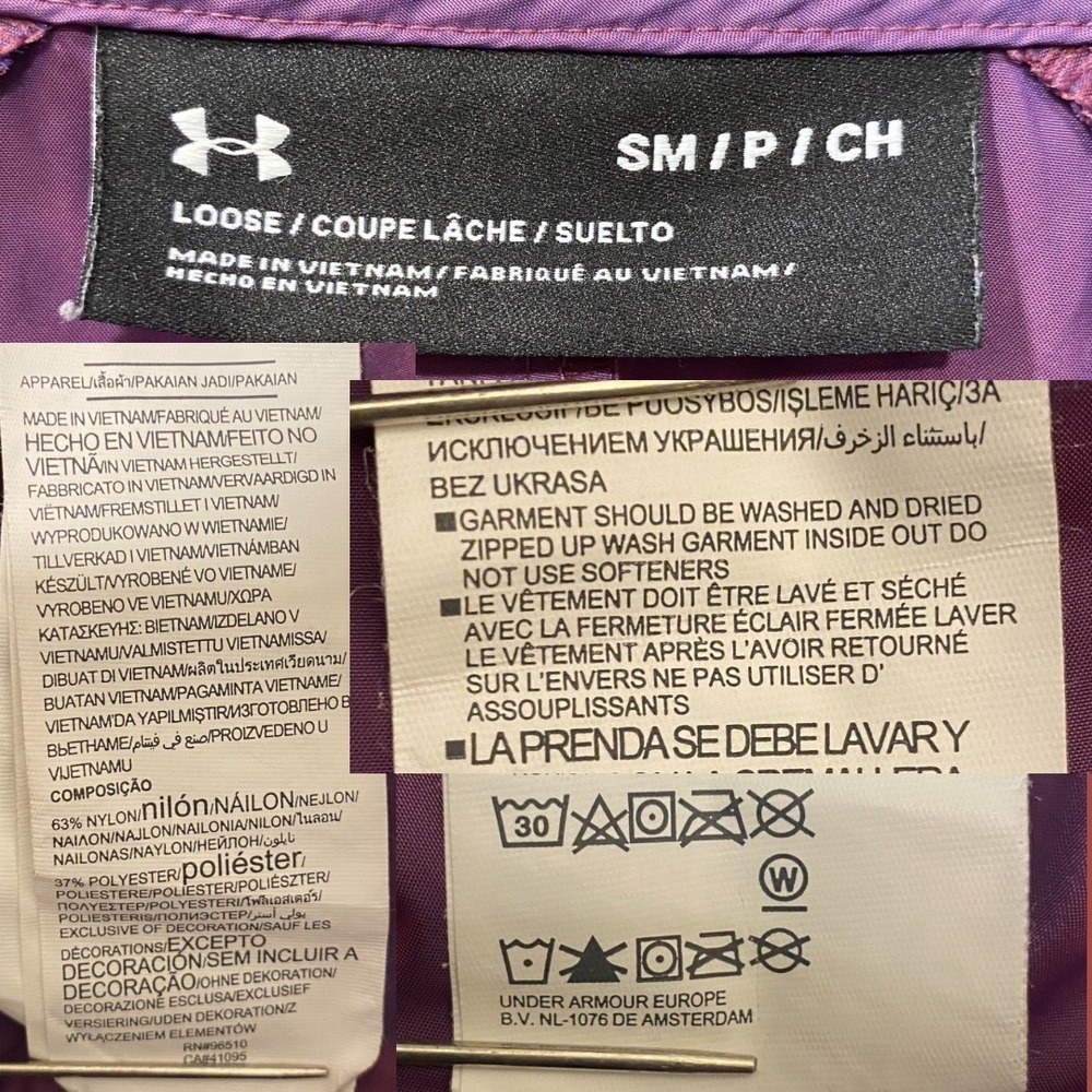 UNDER ARMOUR Storm Woven Windbreaker Size Small Iridescent Purple Full-Zip Run - Picture 10 of 13